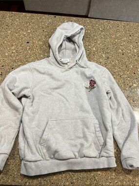 Les Deux Hoodie with Rose Embroidery